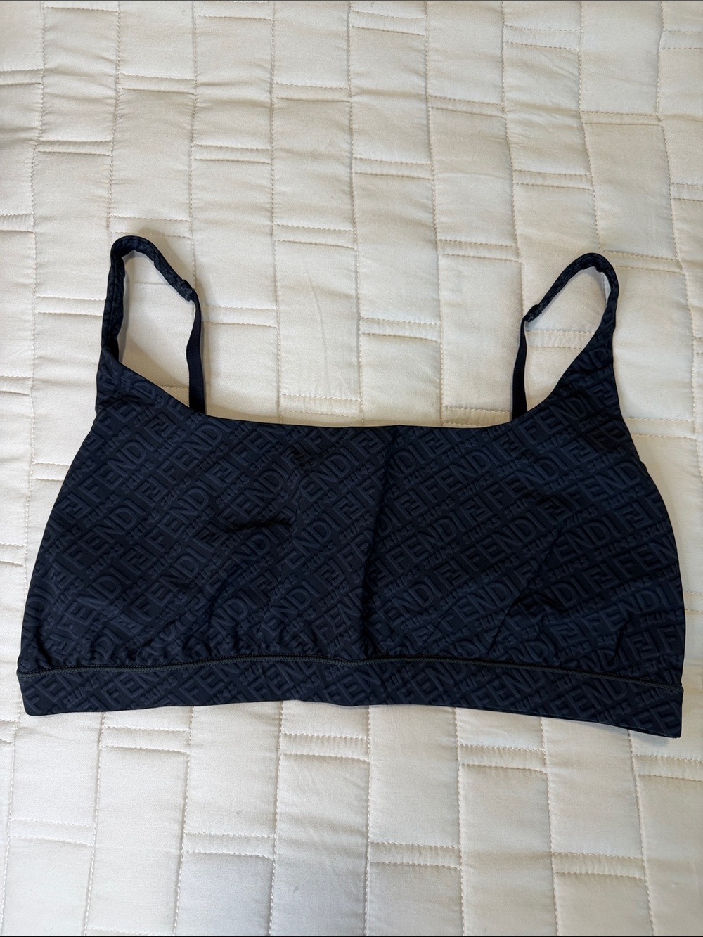 SKIMS x Fendi Black Logo Bralette XL